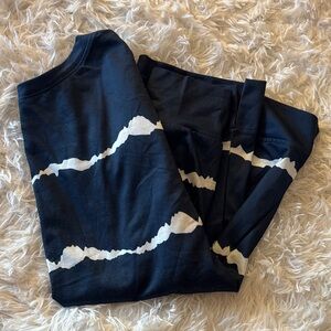 Navy and White Striped Long Sleeve Top